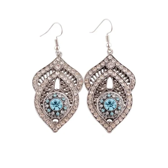 Snap Charm Statement Filigree Dangle Earrings for Mini Snaps Includes Snaps - Picture 5 of 7